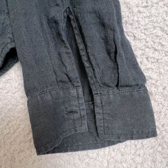 LILLY PULITZER WOMENS BLACK LINEN BLOUSE SIZE M - Picture 5 of 10